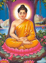 Prince Siddahartha attains Enlightenment on the eighth of December under the Bodhi tree after defeating Mara.
